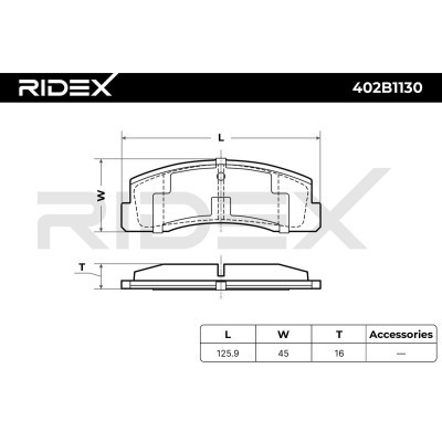Brake Pads Set RIDEX 402B1130 402B1130 - photo 6