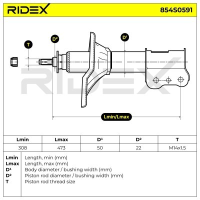 Shock Absorber RIDEX 854S0591 854S0591 - photo 6