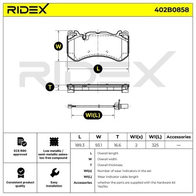 Brake Pads Set RIDEX 402B0858 402B0858 - photo 8