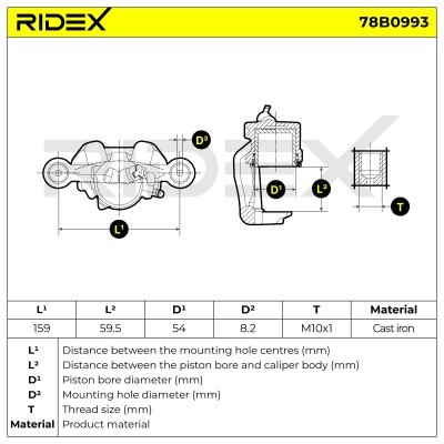 Brake Caliper RIDEX 78B0993 78B0993 - photo 7