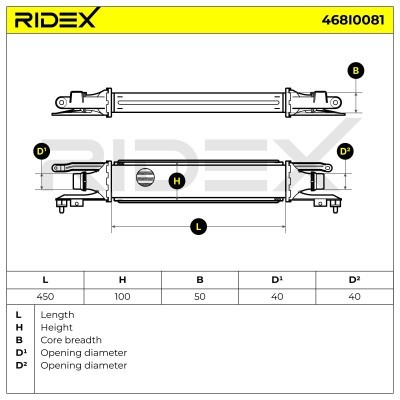 Intercooler, Charger RIDEX 468I0081 468I0081 - photo 5