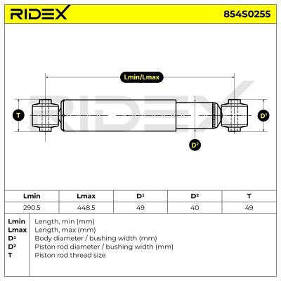 Shock Absorber RIDEX 854S0255 854S0255 - photo 4