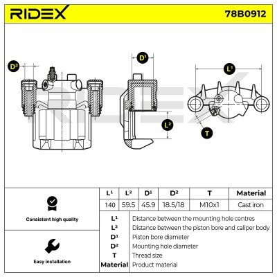 Brake Caliper RIDEX 78B0912 78B0912 - photo 5