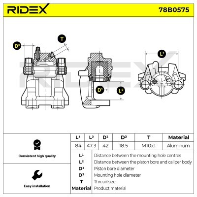 Brake Caliper RIDEX 78B0575 78B0575 - photo 5