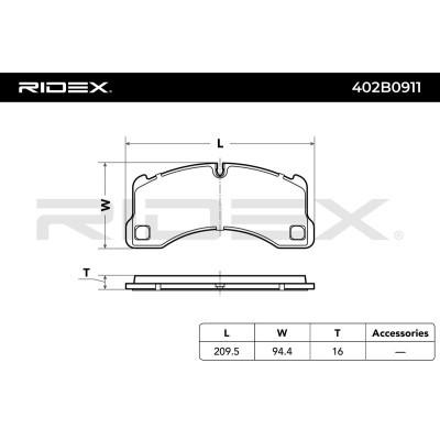 Brake Pads Set RIDEX 402B0911 402B0911 - photo 6