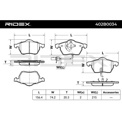 Brake Pads Set RIDEX 402B0034 402B0034 - photo 6