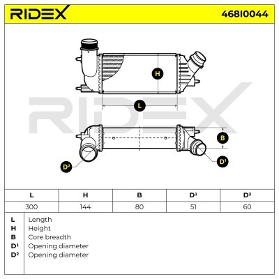 Intercooler, Charger RIDEX 468I0044 468I0044 - photo 7