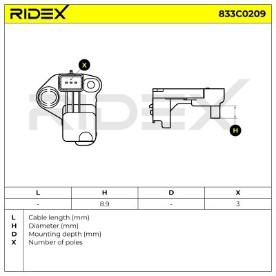 Crankshaft Pulse Sensor RIDEX 833C0209 833C0209 - photo 6
