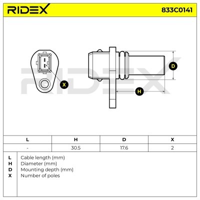 Crankshaft Pulse Sensor RIDEX 833C0141 833C0141 - photo 5