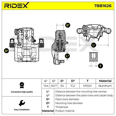 Brake Caliper RIDEX 78B1626 78B1626 - photo 6