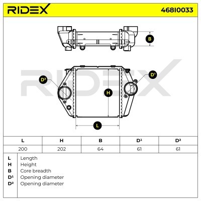 Intercooler, Charger RIDEX 468I0033 468I0033 - photo 7