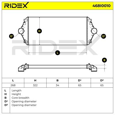 Intercooler, Charger RIDEX 468I0010 468I0010 - photo 5