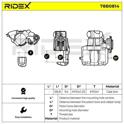 Brake Caliper RIDEX 78B0814 78B0814 - photo 6