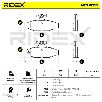Brake Pads Set RIDEX 402B0797 402B0797 - photo 4