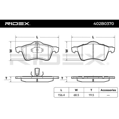 Brake Pads Set RIDEX 402B0370 402B0370 - photo 3