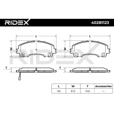 Brake Pads Set RIDEX 402B1123 402B1123 - photo 6