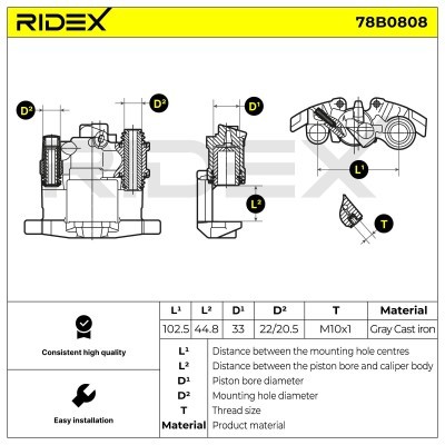 Brake Caliper RIDEX 78B0808 78B0808 - photo 5