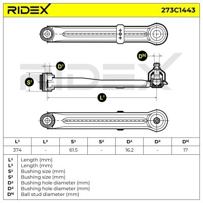 Control Arm RIDEX 273C1443 273C1443 - photo 7