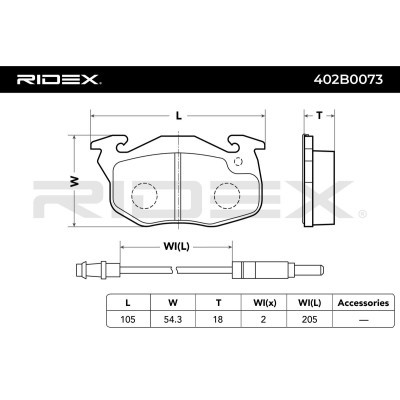 Brake Pads Set RIDEX 402B0073 402B0073 - photo 3