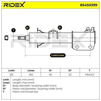Shock Absorber RIDEX 854S0399 854S0399 - photo 6