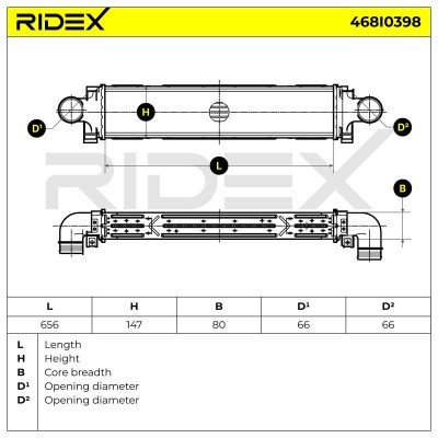 Intercooler, Charger RIDEX 468I0398 468I0398 - photo 5