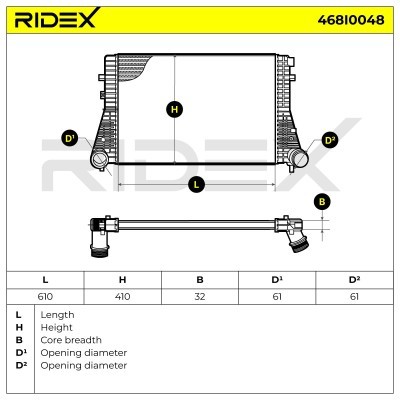 Intercooler, Charger RIDEX 468I0048 468I0048 - photo 7