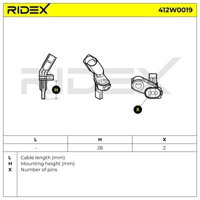 ABS Sensor RIDEX 412W0019 412W0019 - photo 6