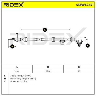 ABS Sensor RIDEX 412W1447 412W1447 - photo 6