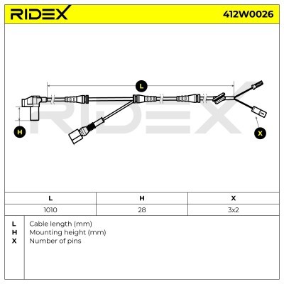 ABS Sensor RIDEX 412W0026 412W0026 - photo 3