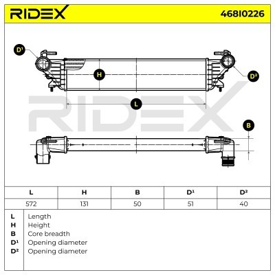 Intercooler, Charger RIDEX 468I0226 468I0226 - photo 7