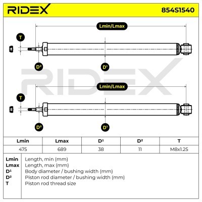 Shock Absorber RIDEX 854S1540 854S1540 - photo 11