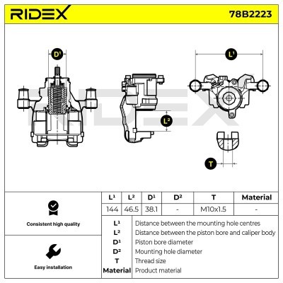 Brake Caliper RIDEX 78B2223 78B2223 - photo 6