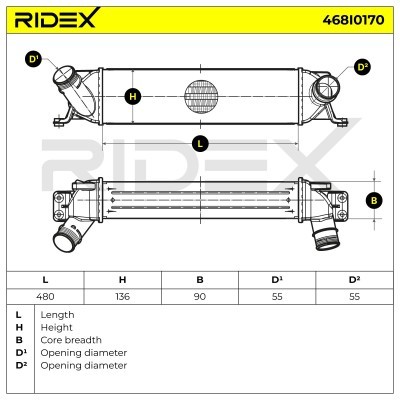 Intercooler, Charger RIDEX 468I0170 468I0170 - photo 5