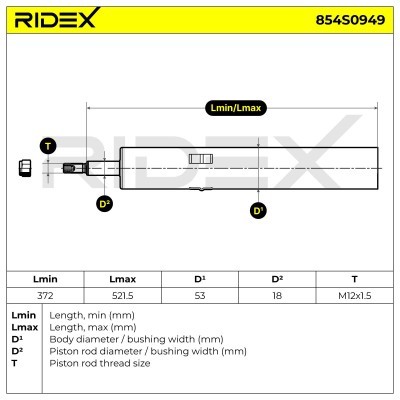 Shock Absorber RIDEX 854S0949 854S0949 - photo 7