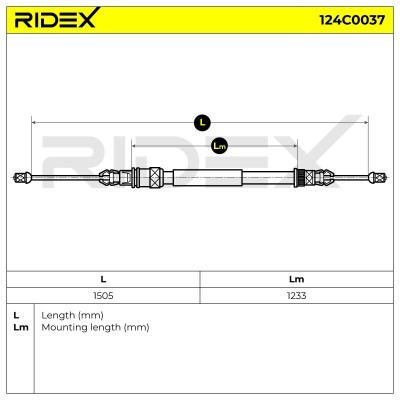 Cable Pull, Parking Brake RIDEX 124C0037 124C0037 - photo 6