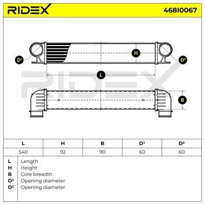 Intercooler, Charger RIDEX 468I0067 468I0067 - photo 6