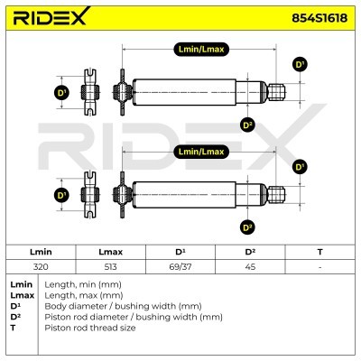 Shock Absorber RIDEX 854S1618 854S1618 - photo 8