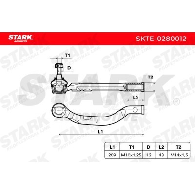 Tie Rod End Stark SKTE-0280012 SKTE-0280012 - photo 3