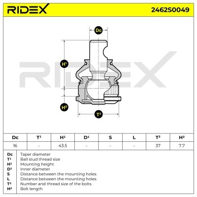 Ball Joint RIDEX 2462S0049 2462S0049 - photo 6