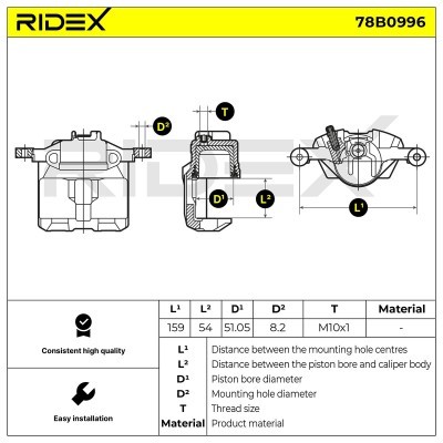 Brake Caliper RIDEX 78B0996 78B0996 - photo 6
