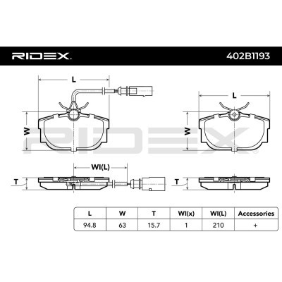 Brake Pads Set RIDEX 402B1193 402B1193 - photo 6