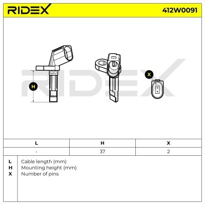 ABS Sensor RIDEX 412W0091 412W0091 - photo 3