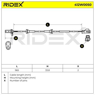 ABS Sensor RIDEX 412W0050 412W0050 - photo 5