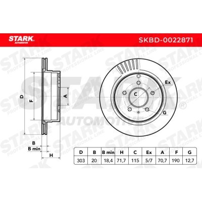 Brake Disc Stark SKBD-0022871 SKBD-0022871 - photo 3