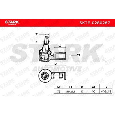 Tie Rod End Stark SKTE-0280287 SKTE-0280287 - photo 3