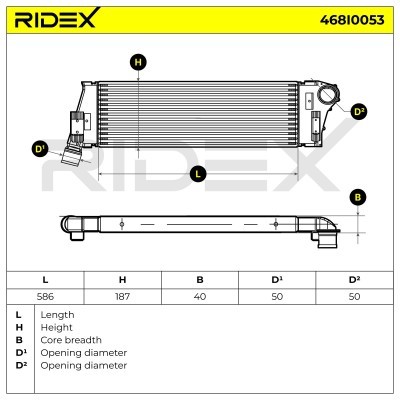 Intercooler, Charger RIDEX 468I0053 468I0053 - photo 5