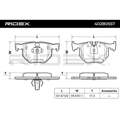 Brake Pads Set RIDEX 402B0557 402B0557 - photo 7