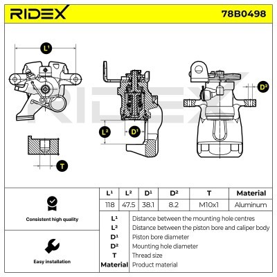Brake Caliper RIDEX 78B0498 78B0498 - photo 7