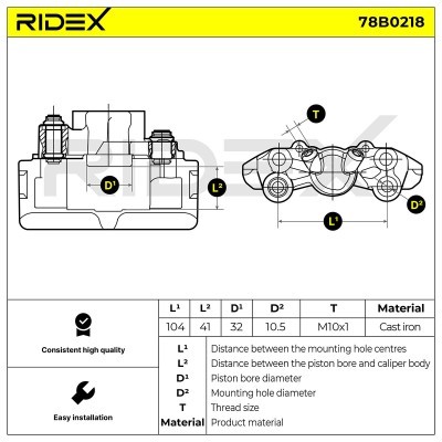 Brake Caliper RIDEX 78B0218 78B0218 - photo 5
