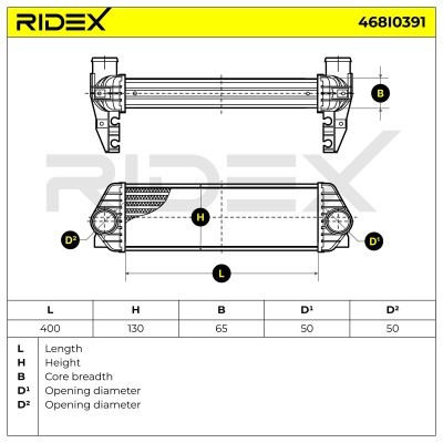 Intercooler, Charger RIDEX 468I0391 468I0391 - photo 5